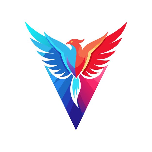 Ilustrasi Vektor Logotype Gradien Burung Berwarna-warni