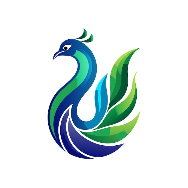 Ilustrasi Vektor Logotype Gradien Burung Berwarna-warni