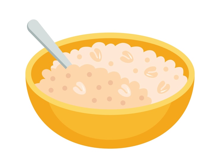 Ilustrasi Vektor Makanan sehat sarapan oatmeal