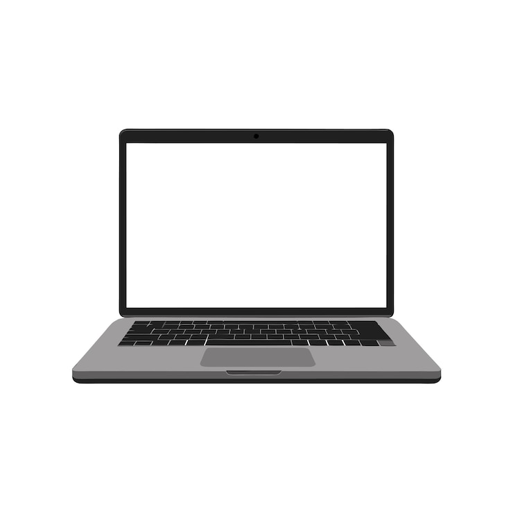 Ilustrasi vektor mockup Laptop Modern dengan Layar Kosong
