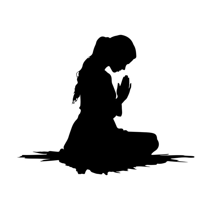 Ilustrasi vektor siluet berdoa