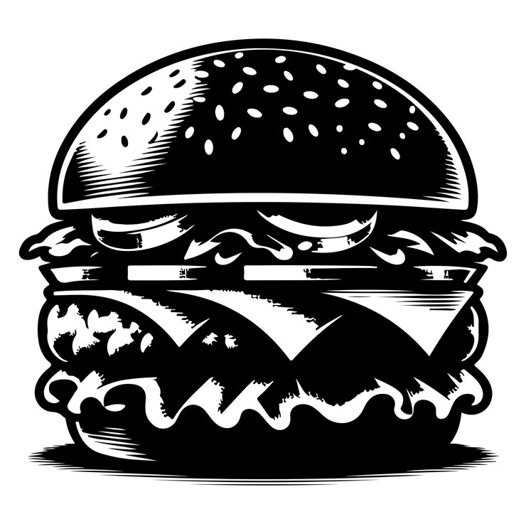 Ilustrasi vektor Siluet Burger