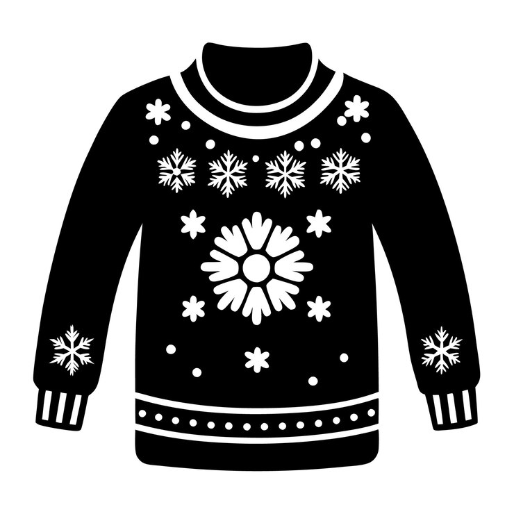 Vector ilustrasi vektor siluet sweater jelek natal