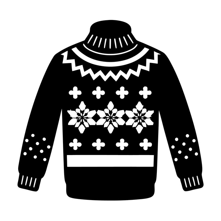 Vector ilustrasi vektor siluet sweater jelek natal