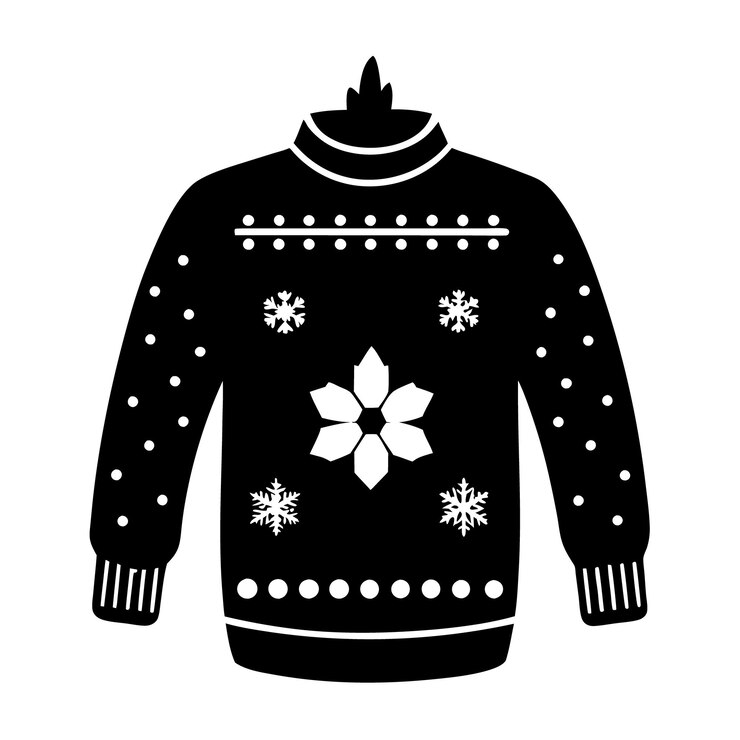 Vector ilustrasi vektor siluet sweater jelek natal