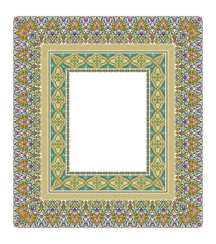 Vector ilustrasi vektor terisolasi dengan bingkai hitam dan warna realistis tradisional vintage yang diatur pada latar belakang putih