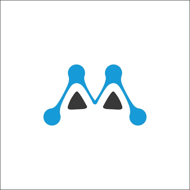 Vector ilustrasi vektor terisolasi desain logo logo teknologi m