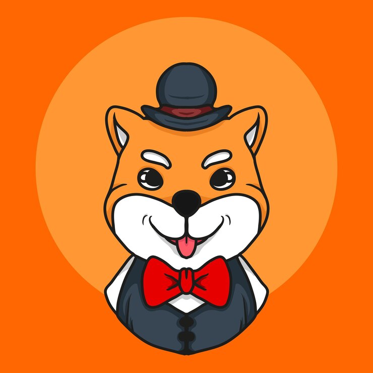 Ilustrasi Vektor Tuan Shiba Inu Lucu