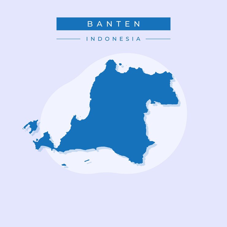 Ilustrasi vektor vektor peta Banten Indonesia