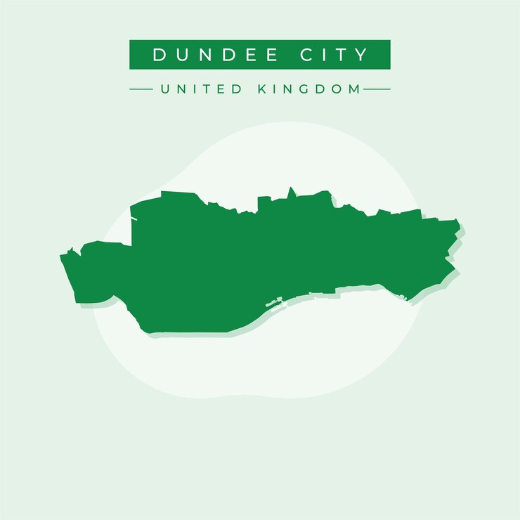 Ilustrasi vektor vektor peta Dundee City, Britania Raya