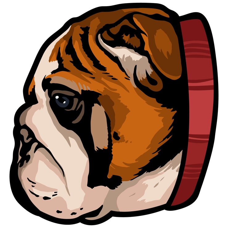 Vector ilustrasi wajah bulldog vektor anjing