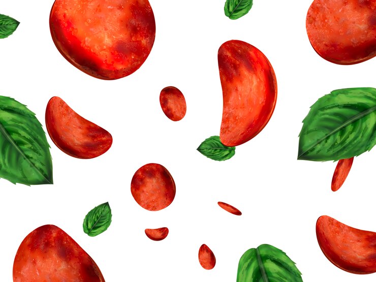 Vector ilustrasi wallpaper topping pizza