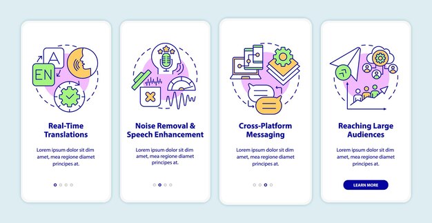 im advanced feature onboarding mobile app page screen