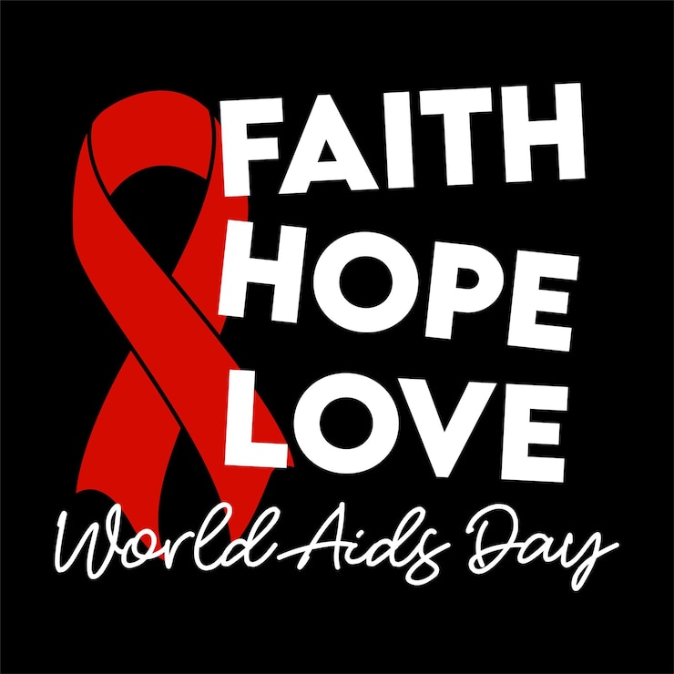 Vector iman harapan cinta hiv hari aids sedunia desain kaos pita merah vektor
