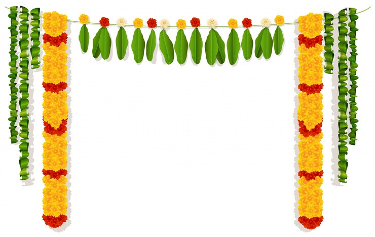 Indian garland of flowers and leaves.