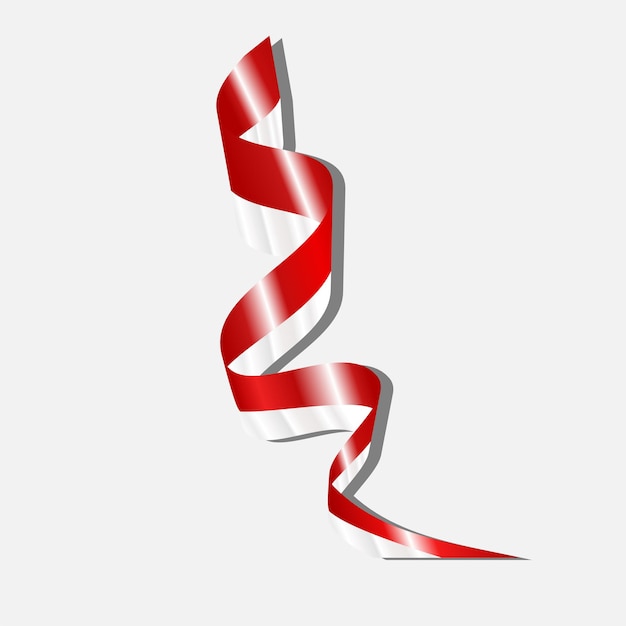 Indonesia flag ribbon Indonesia waving flag on white background vector