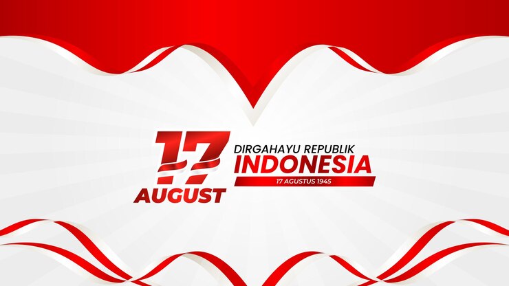 Vector indonesia happy independence day greeting card background