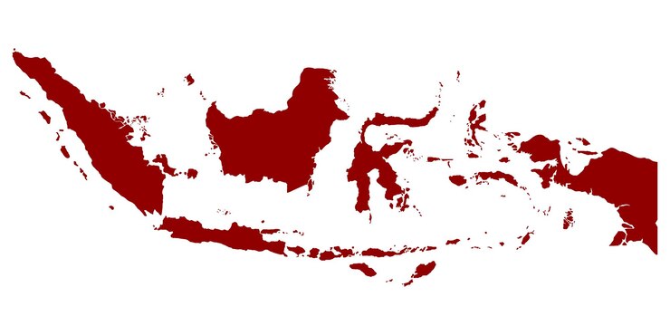 Indonesia map template Red color design Vector illustration