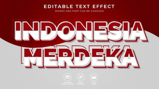 Indonesia merdeka editable text effects