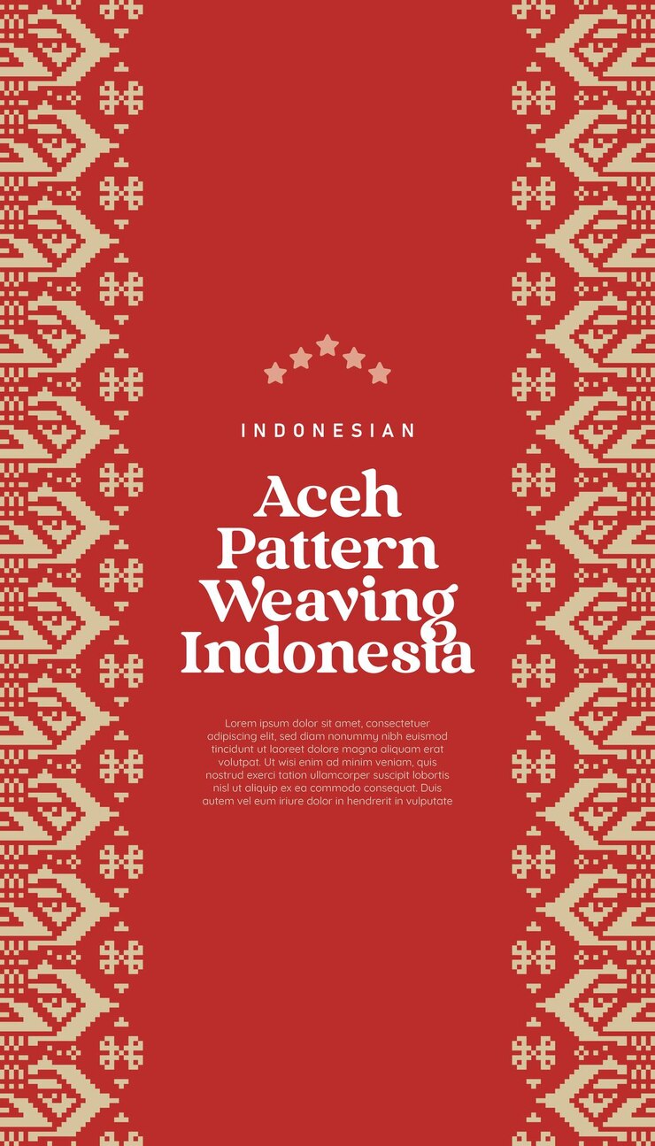 Vector indonesian aceh pattern weaving illustration