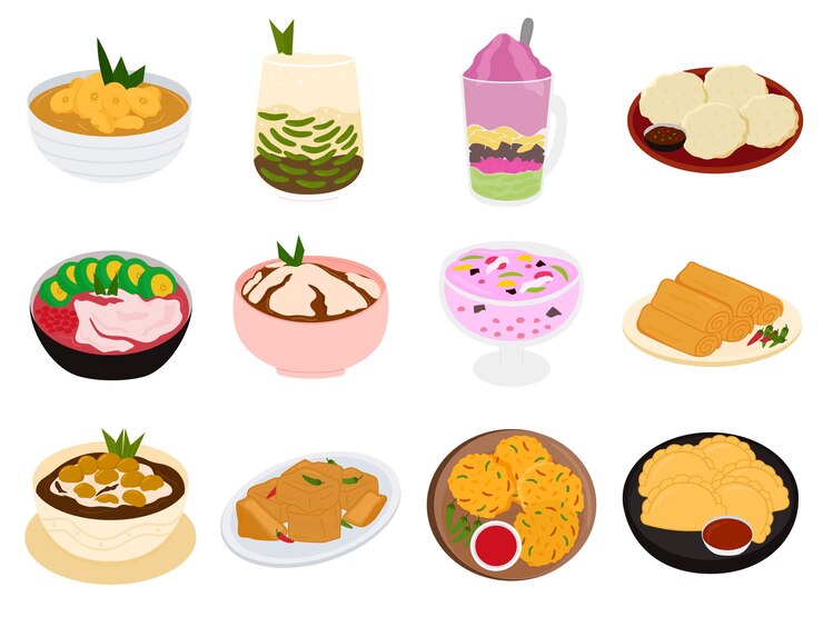Vector indonesian food delights