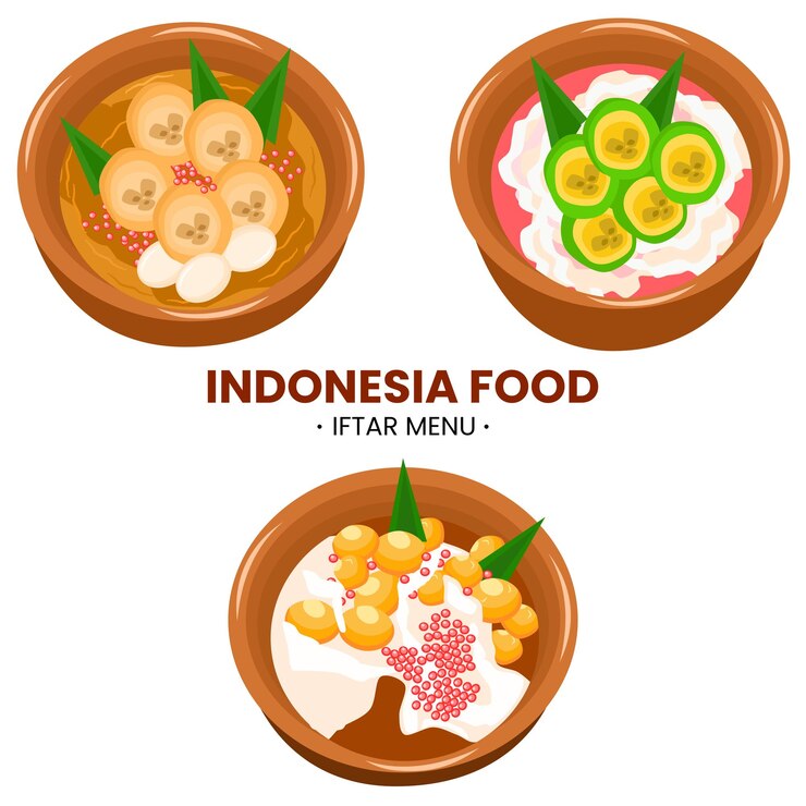Vector indonesian food for iftar menu