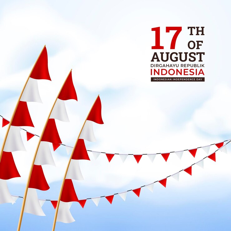 Vector indonesian independence day celebration 3d background