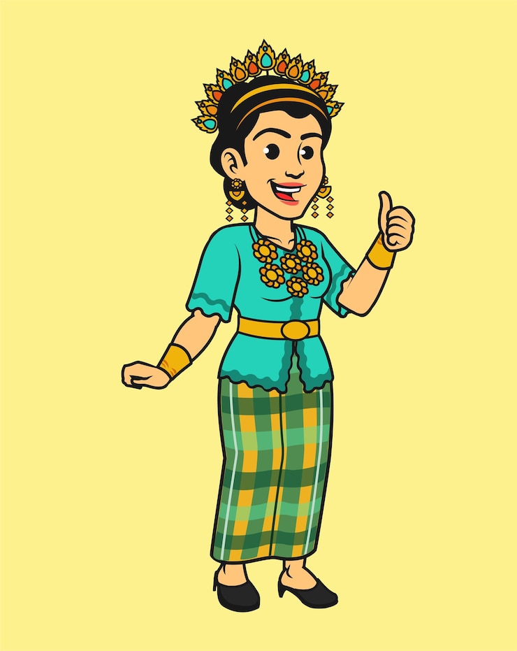 Vector indonesian native sulawesi in traditional dress