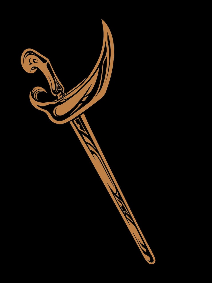 Vector indonesian traditional weapon kris vector design, color editable