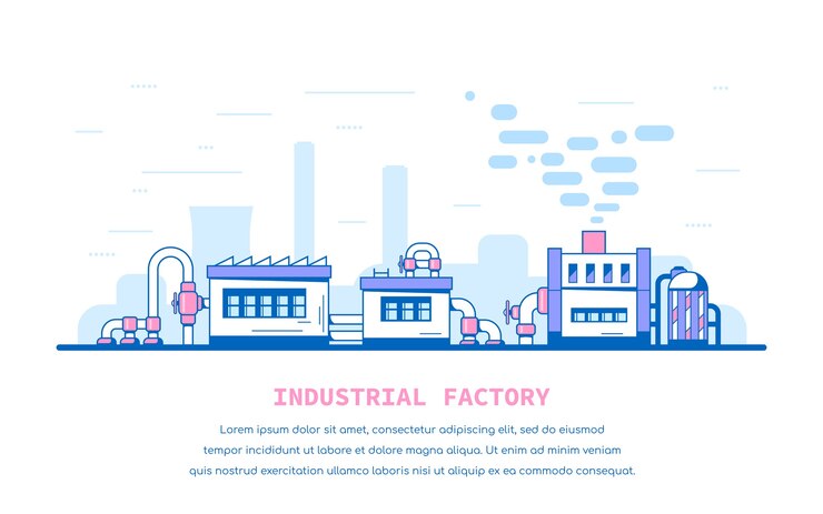 Vector industrial factory illustration