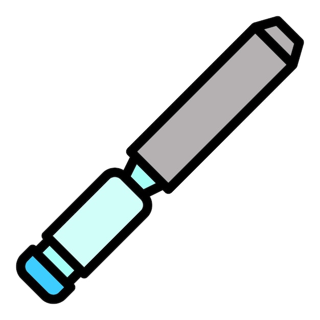 industry chisel icon outline industry chisel vector icon color flat isolated