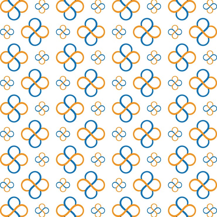 Vector infinity loop design colorful seamless pattern in white illustration background