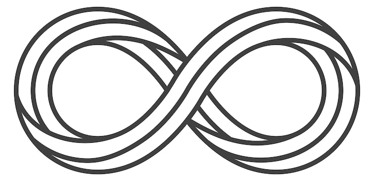 Vector infinity loop emblem limitless cycle line logo