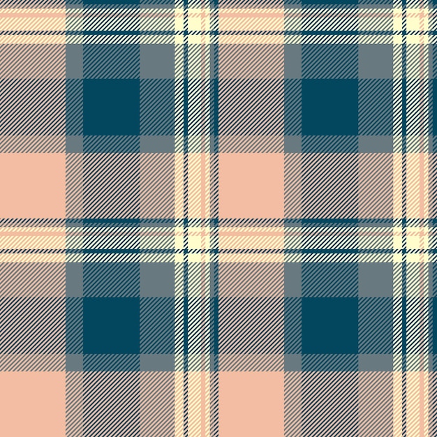 Infinity vector plaid background jacket textile fabric tartan Workshop seamless pattern check texture in orange and cyan colors