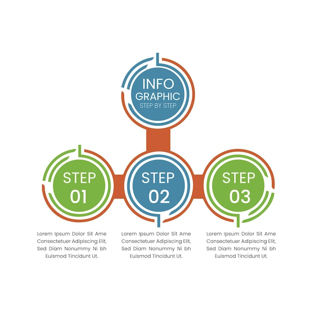 infographic business data visualization template with circular elements