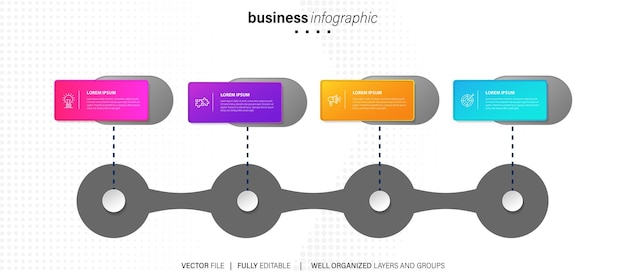 infographics business chart design template You can place relevant content in the area vector illu