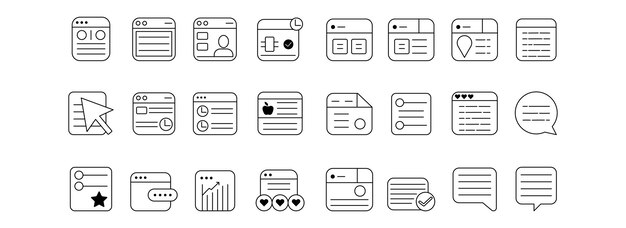 information and document vector set icon templates for messaging apps