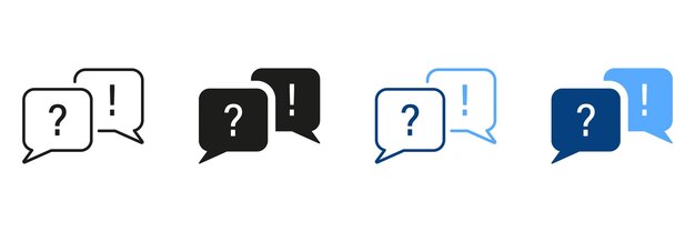 information faq pictogram exclamation mark and question mark on speech bubble
