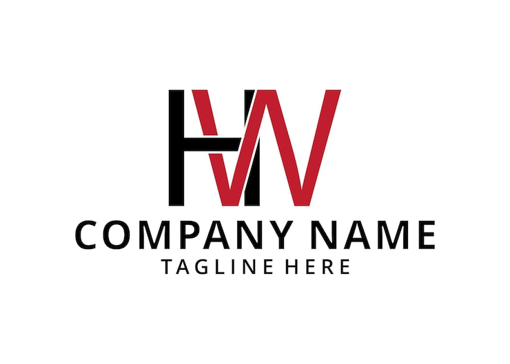 Vector initial hw or wh letter logo design template vector