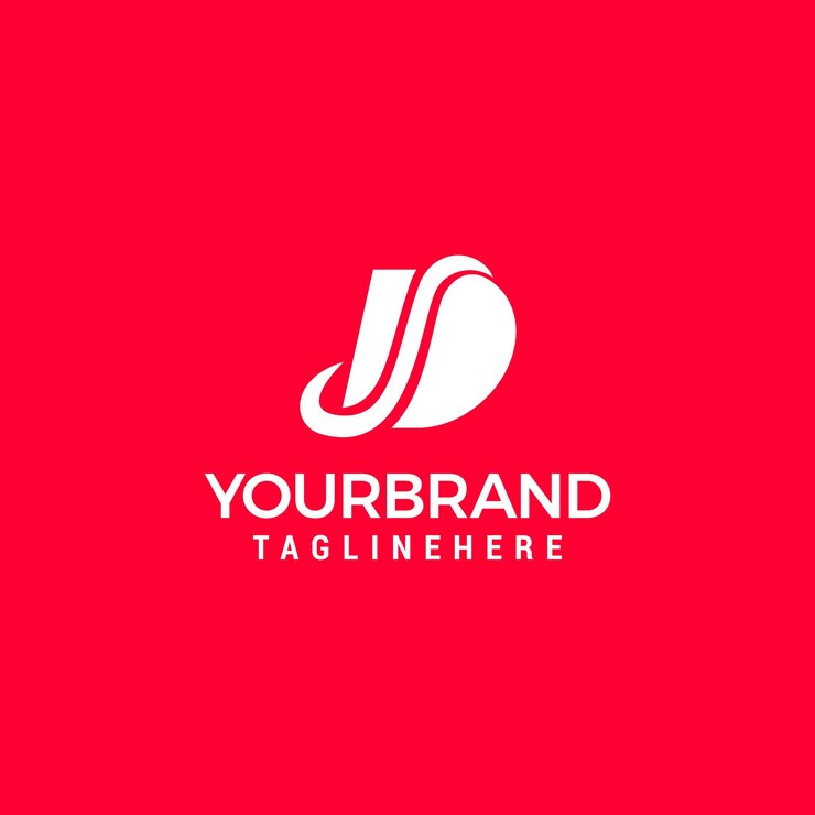 Vector initial jd negative space letter logo design template vector