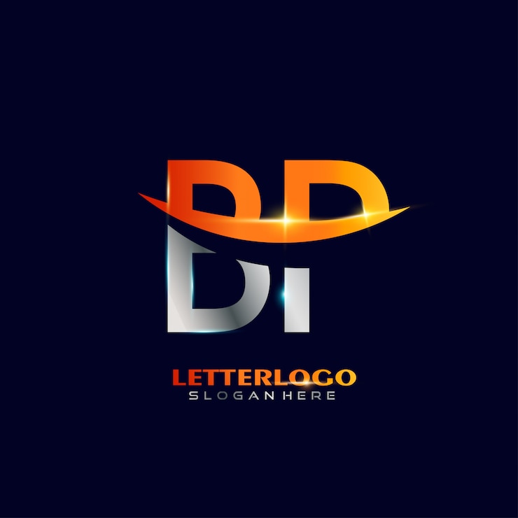 Vector initial letter bp logotype  with swoosh design for company and business logo.