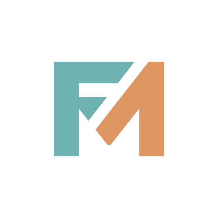initial letter fm logo design