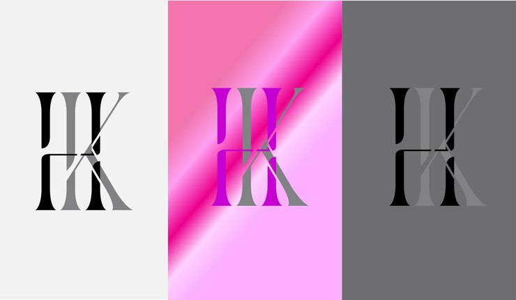 Vector initial letter hk logo design creative modern symbol icon monogram