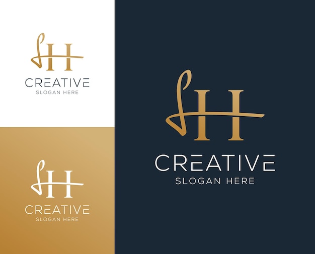 Initial letter HL LH logo design vector illustration