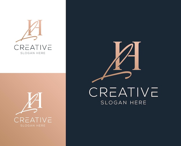 Initial letter HL LH logo design vector illustration
