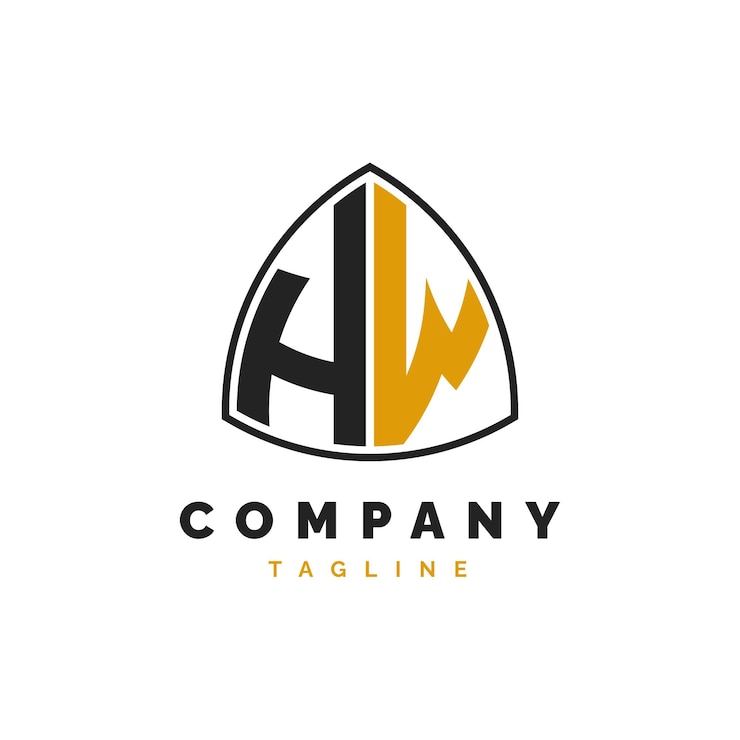 Vector initial letter hw logo design alphabet hw logo template