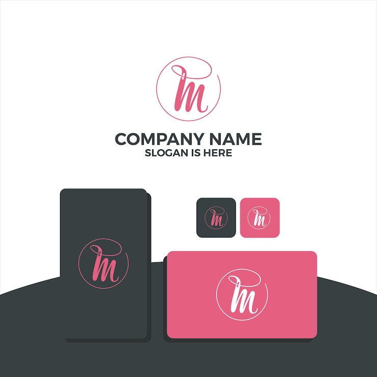 Vector initial letter m with sewing logo design inspiration