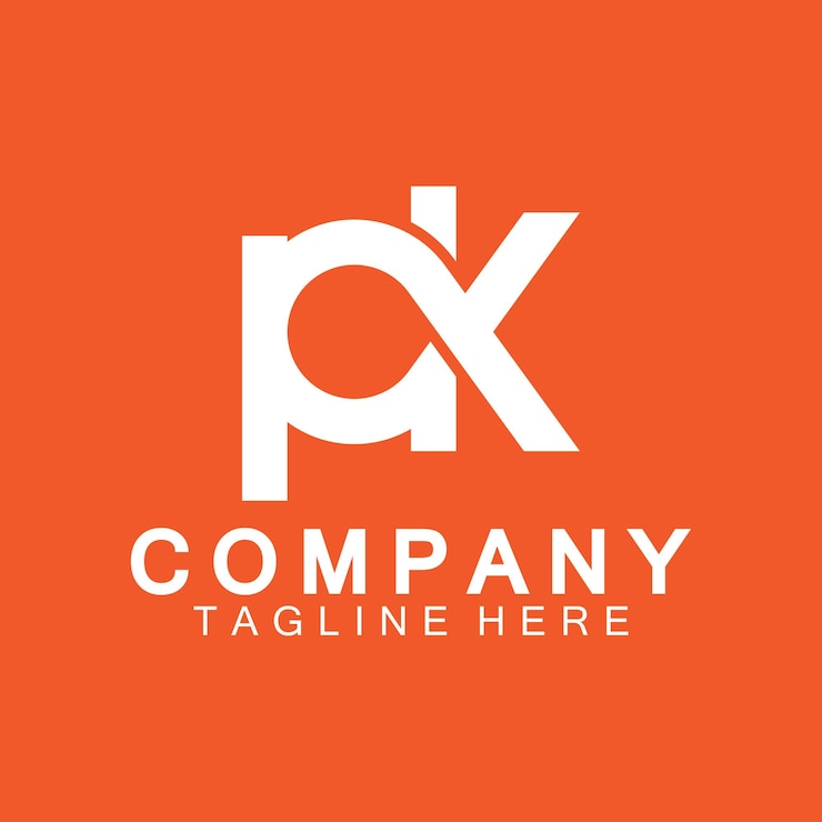 Vector initial letter pk logo design vector template