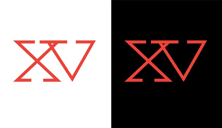 Vector initial letter xv logo design creative modern symbol icon monogram