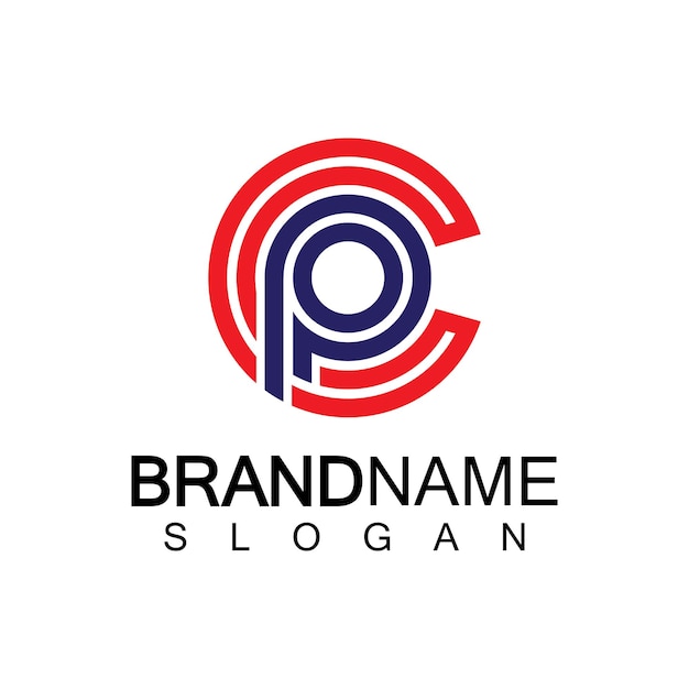 Initial lowercase letter logo cppc p inside c monogram rounded shape